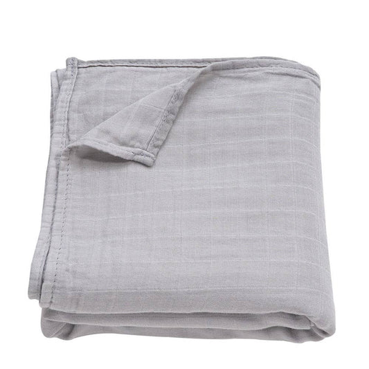 Bamboo Muslin Swaddle Blanket | Light Grey