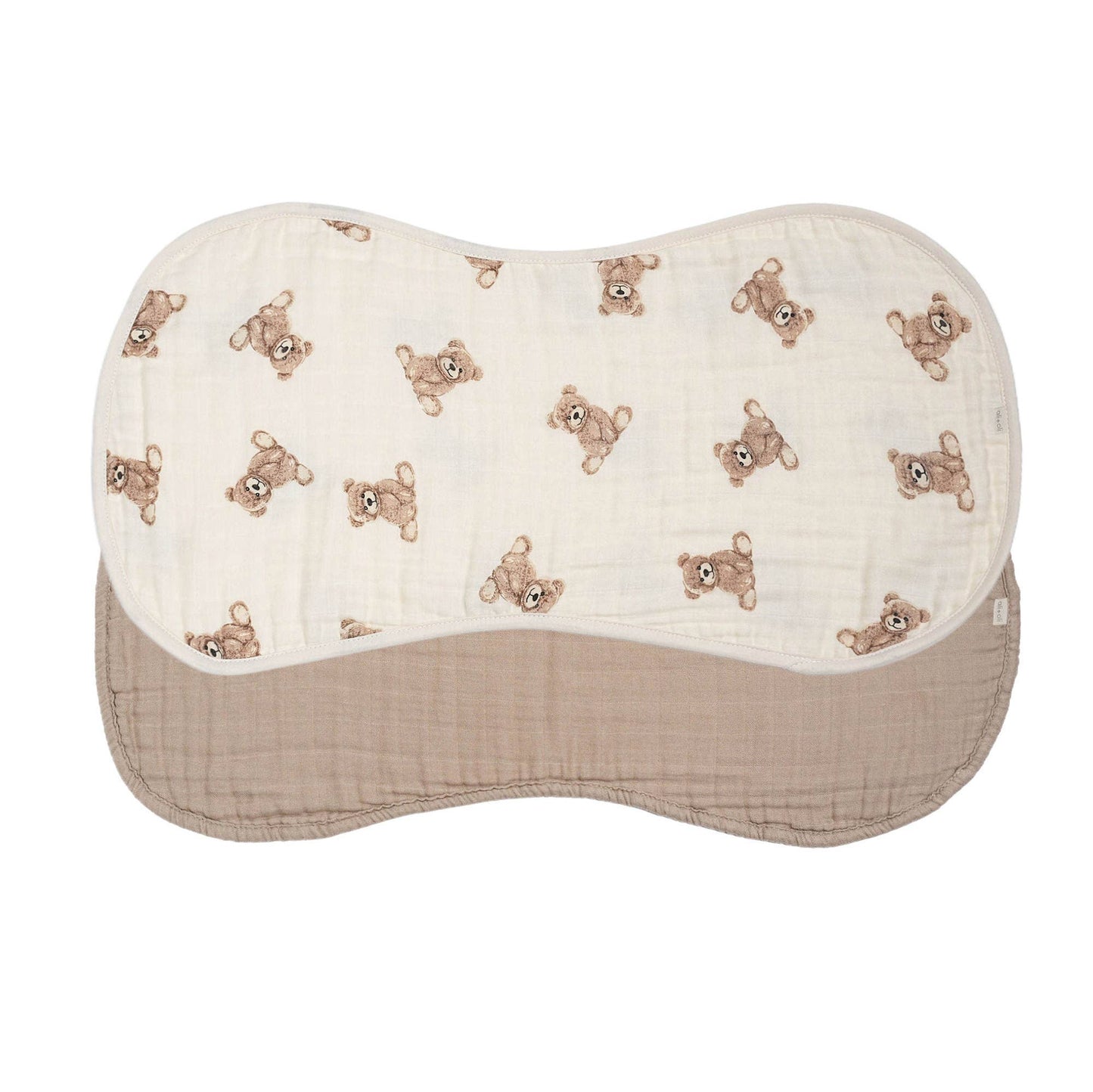 Bamboo Muslin Burp Cloth Set 2 - Pack | Teddy/Taupe - Afternoon Lark