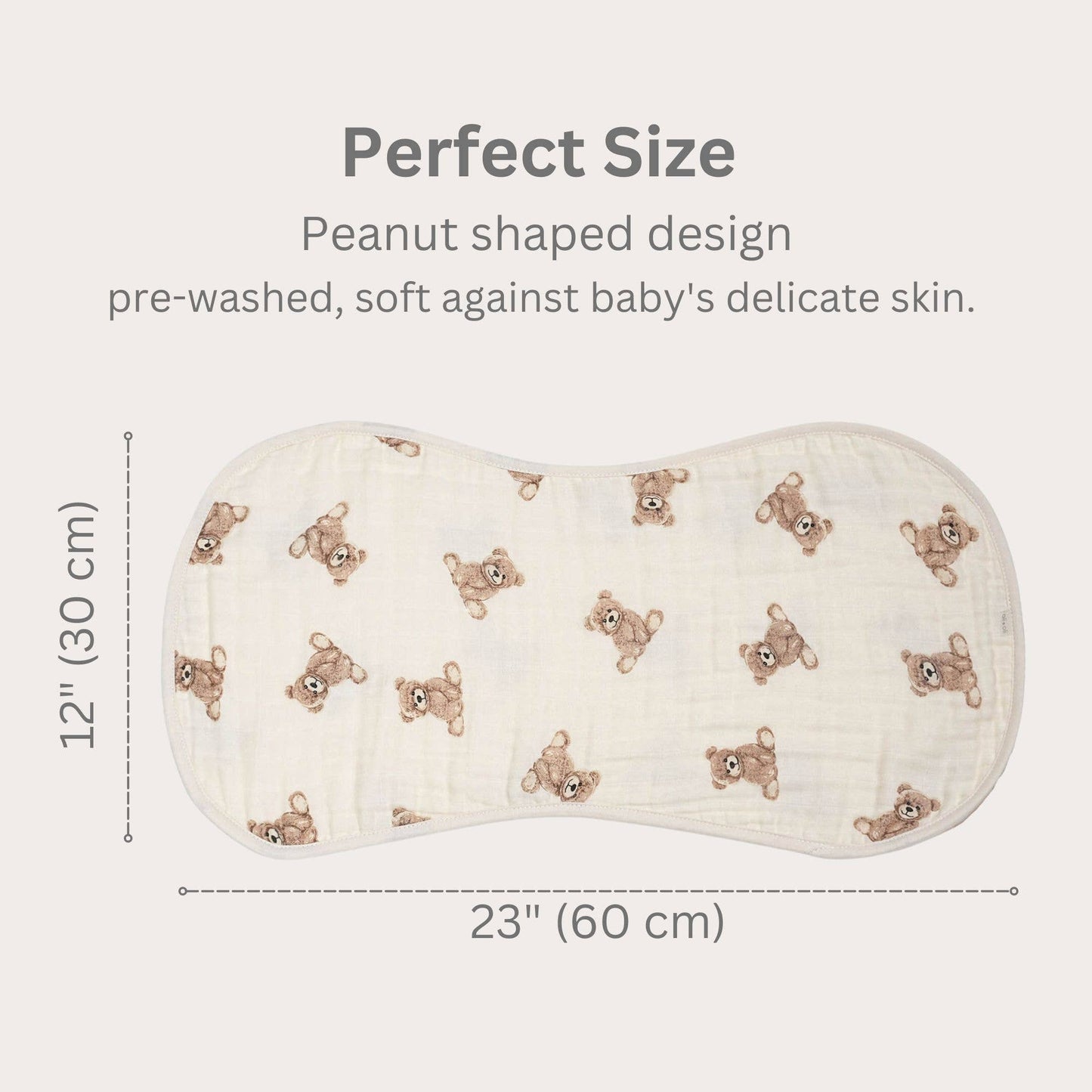 Bamboo Muslin Burp Cloth Set 2 - Pack | Teddy/Taupe - Afternoon Lark