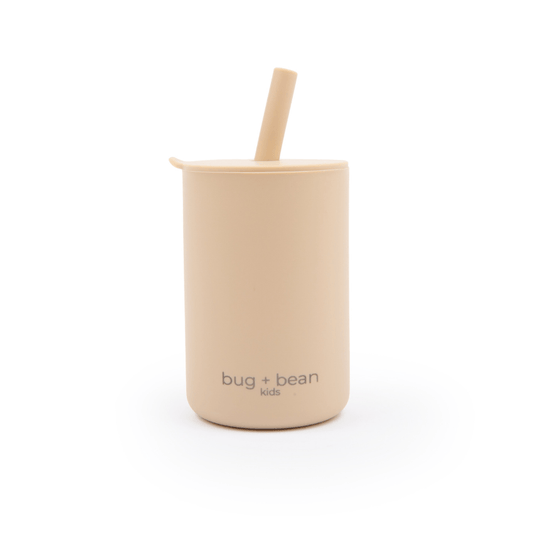 Silicone Cup With Lid + Straw | Sand