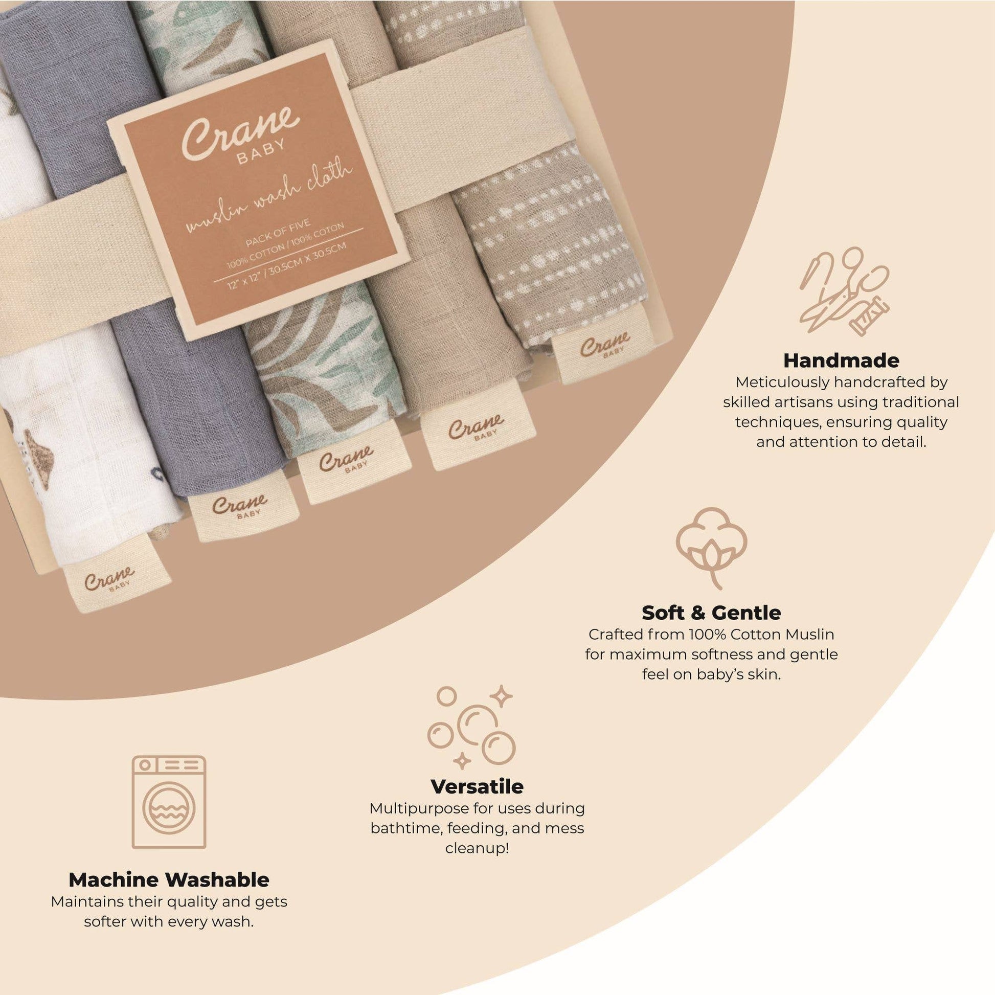 Cove 5 - pc. Wash Cloth Set | Sea Life - Afternoon Lark