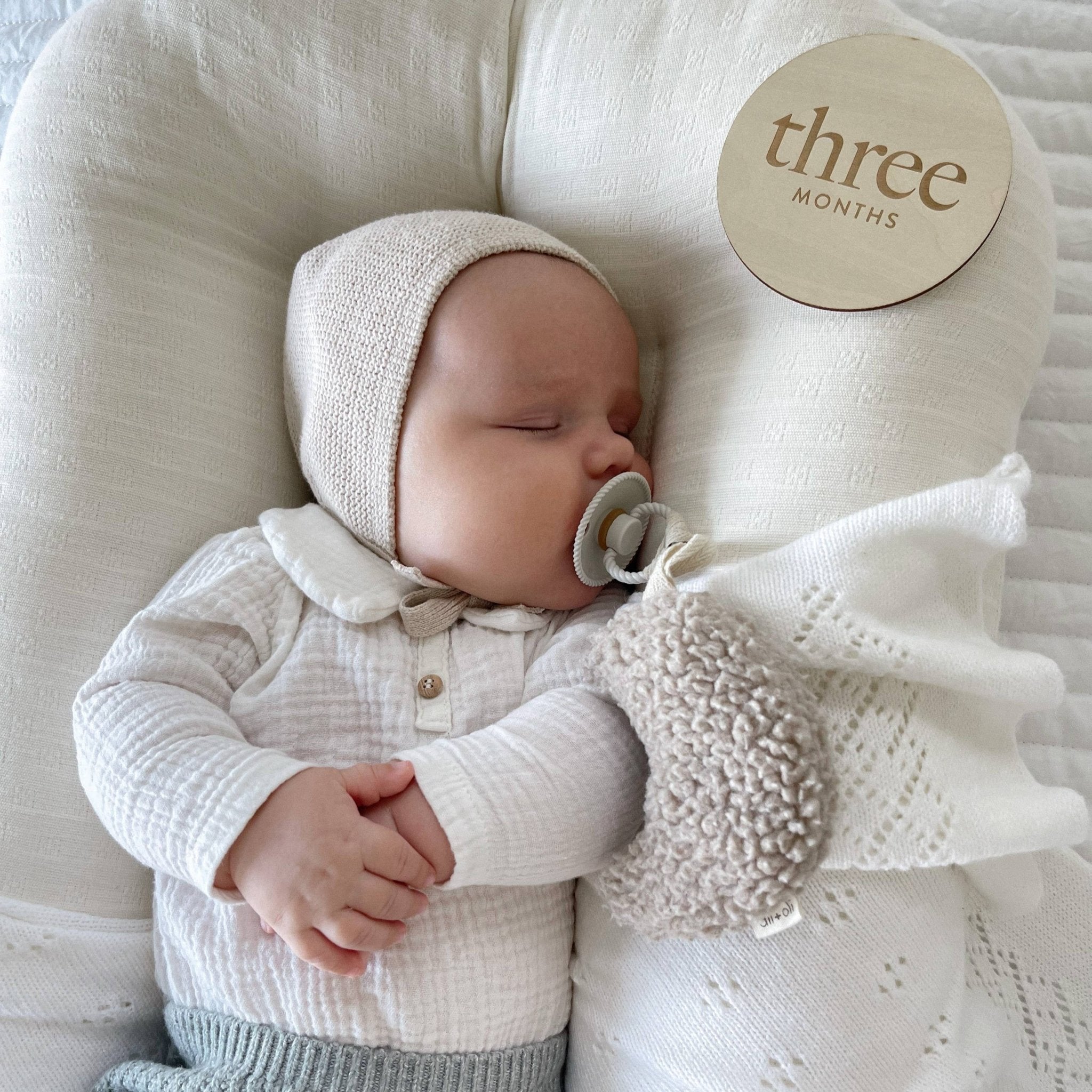 Plush Moon Pacifier Holder | Sand - Afternoon Lark