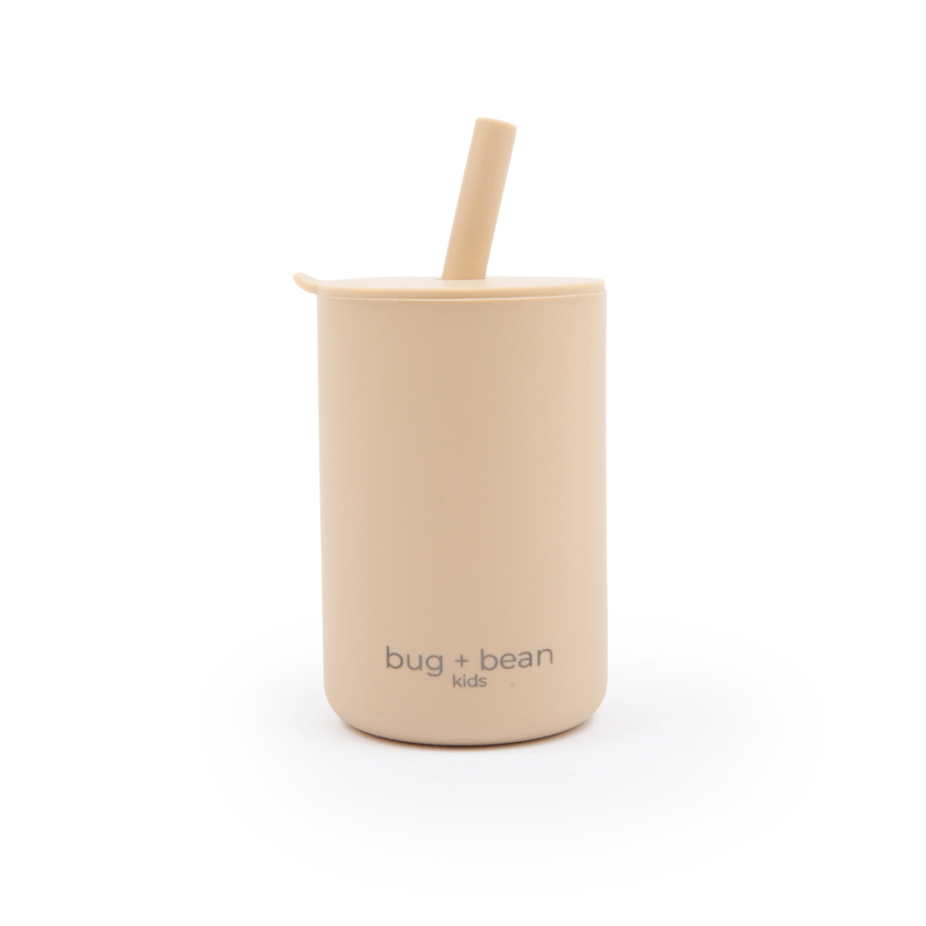 Silicone Cup With Lid + Straw | Sand - Afternoon Lark